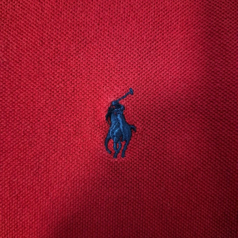 Polo Ralph Lauren Polo Shirt Mens XL Red Long Sleeve Pique Cotton Pony NWOT FLAW